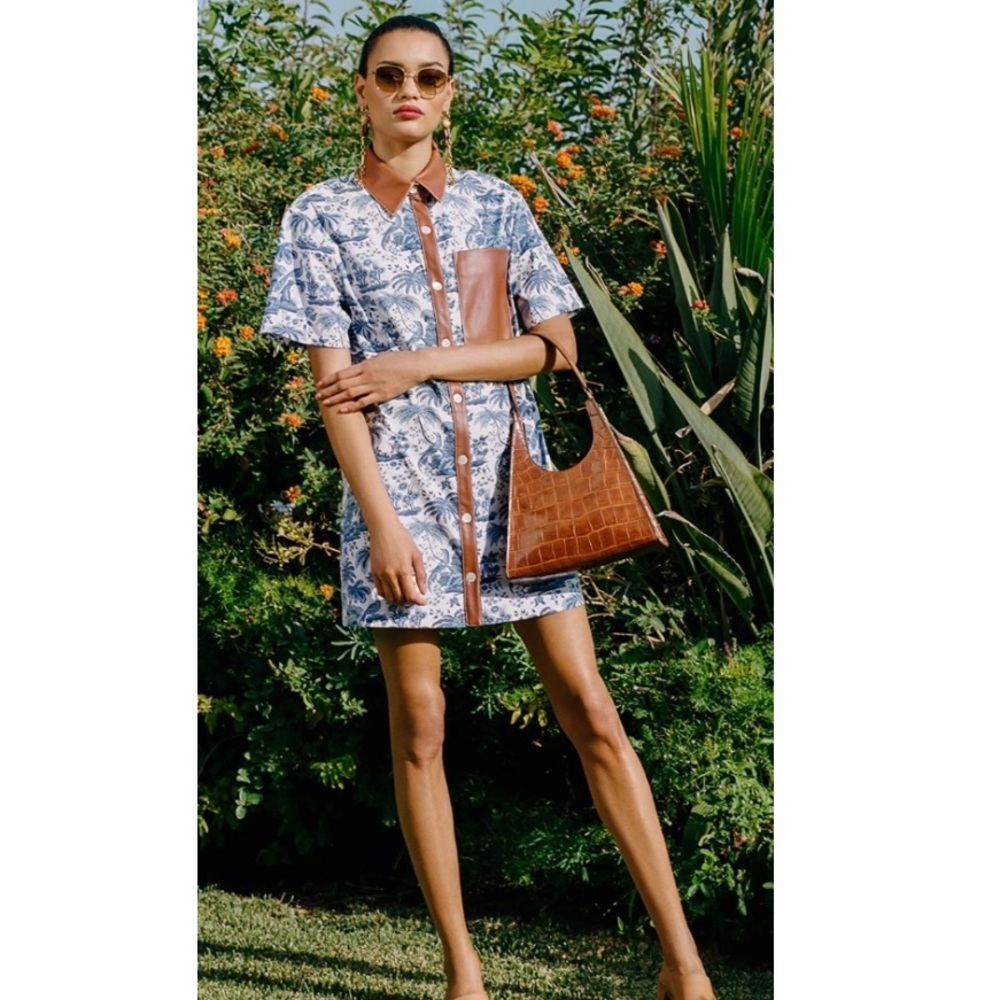 STAUD Switch Dress Toile Whiskey